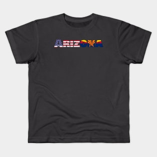 Arizona State Flag/ American Flag Kids T-Shirt